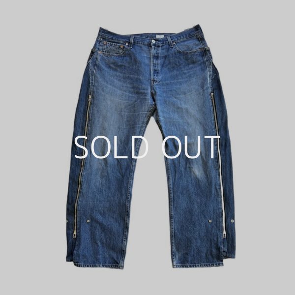 OLDPARK zip baggy jeans blue -XL