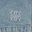 CITY COUNTRY CITY Embroidered Logo Washed Denim Easy Shorts 8oz -light blue