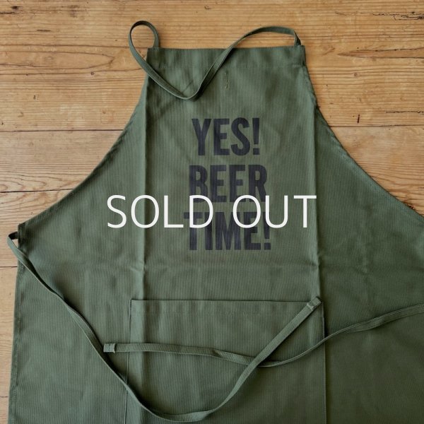 DRESSSEN Adult Apron "YES! BEER TIME!" -green