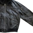 OLDPARK hooded flight jacket leather