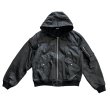 OLDPARK hooded flight jacket leather