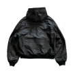 OLDPARK hooded flight jacket leather