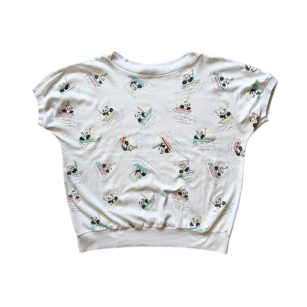80's Vintage All Over Pattern PANDA Print T-shirt