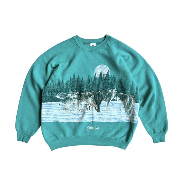 90's fruit of the loom Wolf Print Sweat