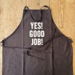 DRESSSEN Adult Apron "YES GOOD JOB" -dark brown