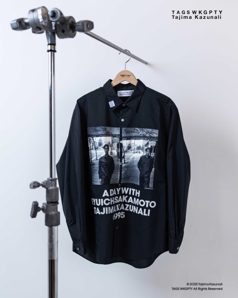 A DAY WITH RYUICHI SAKAMOTO TAJIMA KAZUNALI x TAGS WKGPTY BLDG WALK Shirt