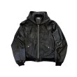 OLDPARK hooded flight jacket leather