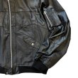 OLDPARK hooded flight jacket leather