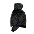 OLDPARK hooded flight jacket leather
