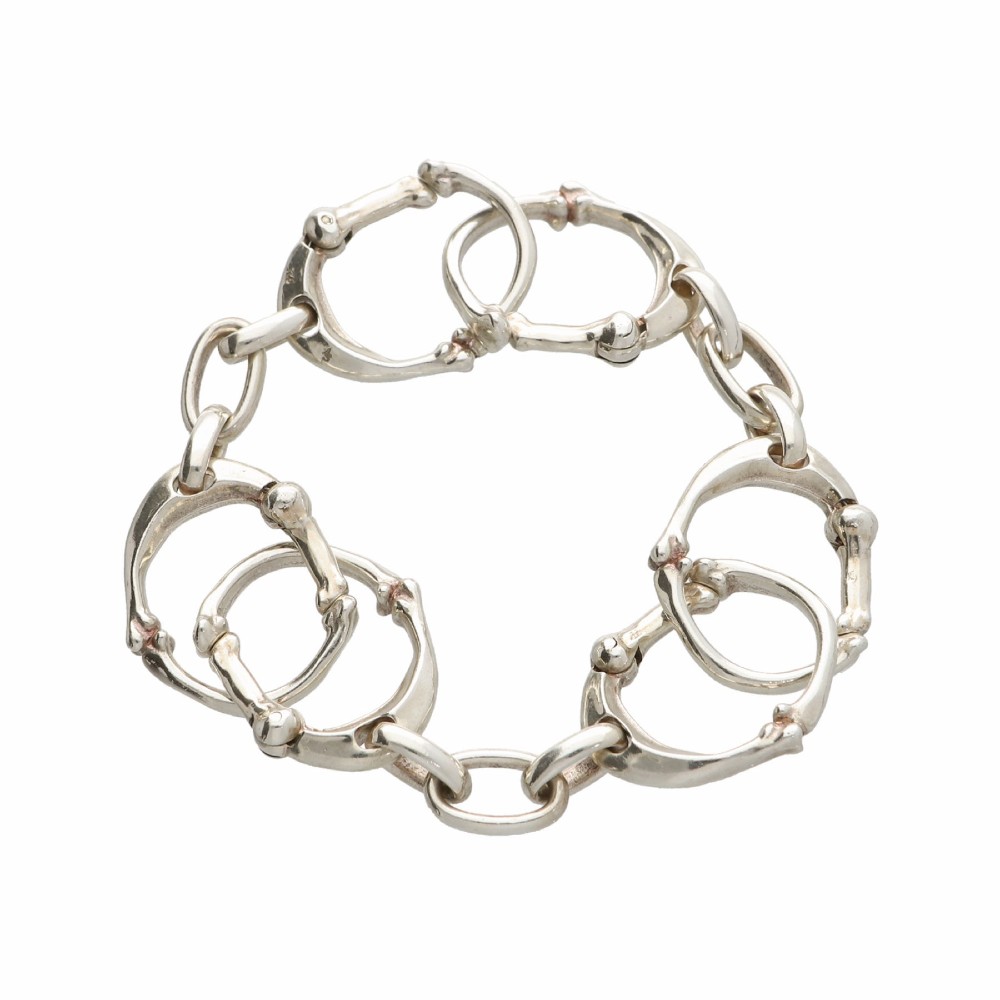 タカヒロミヤシタ ソロイスト bone shaped carabinar bracelet L 