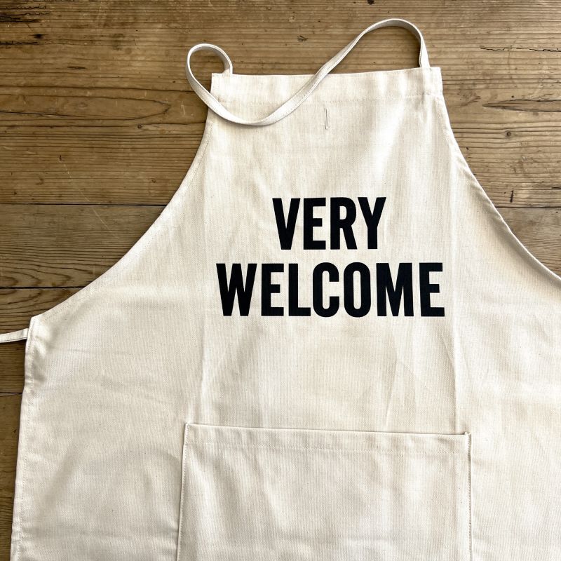 DRESSSEN Adult Apron "VERY WELCOME" -unblemished