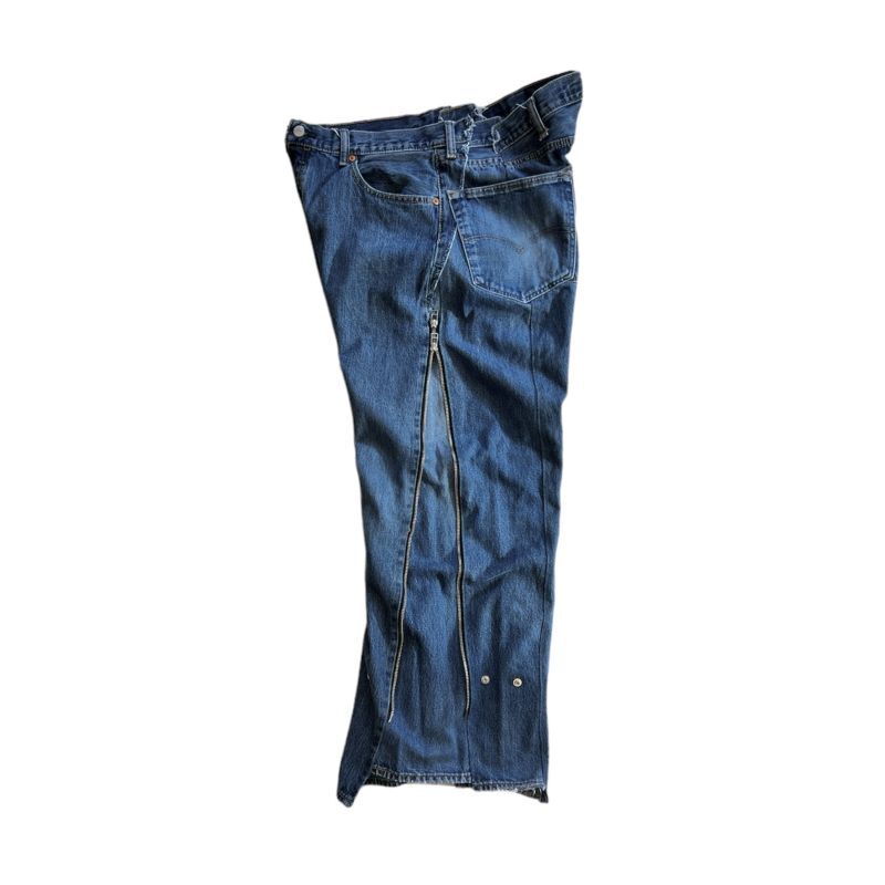 OLDPARK zip baggy jeans blue -XL