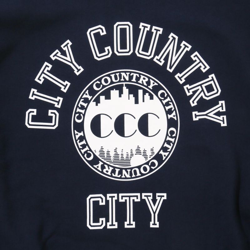 CITY COUNTRY CITY cotton Sweat Shirt College Logo -navy 通販 