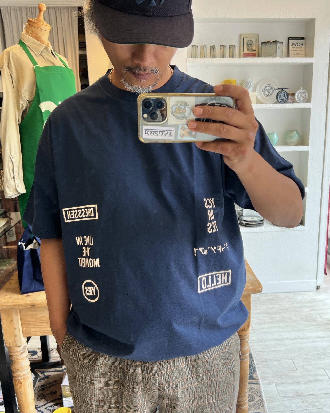DRESSSEN DRAWCORD T-Shirt ネイビー Lサイズ 179cmスタッフ着用